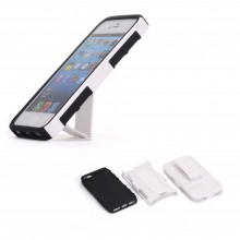 Walleva White Shock Resistant+Holster+Stand Case For iPhone 5/5S With Belt Clip